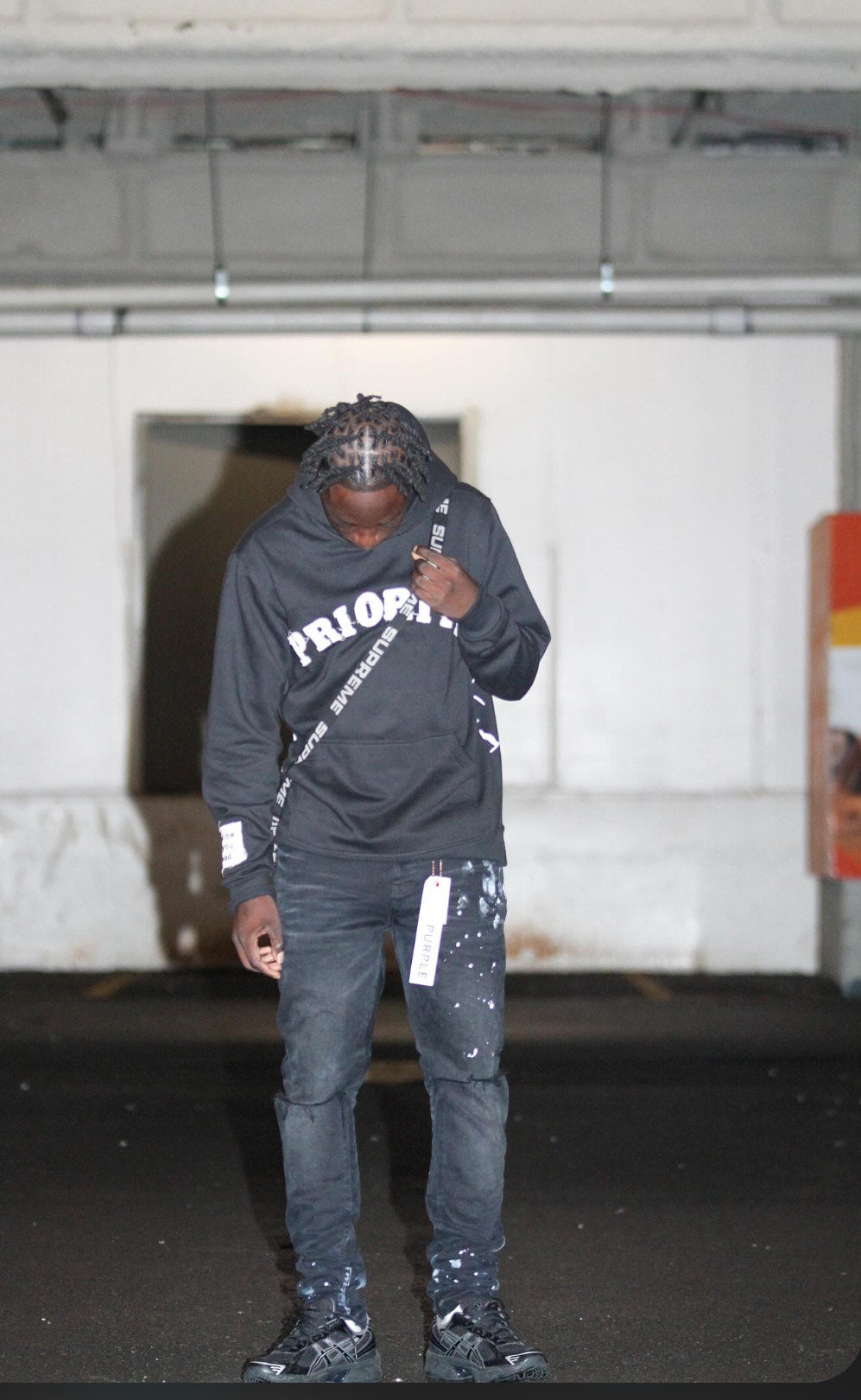 V2 distressed hoodie