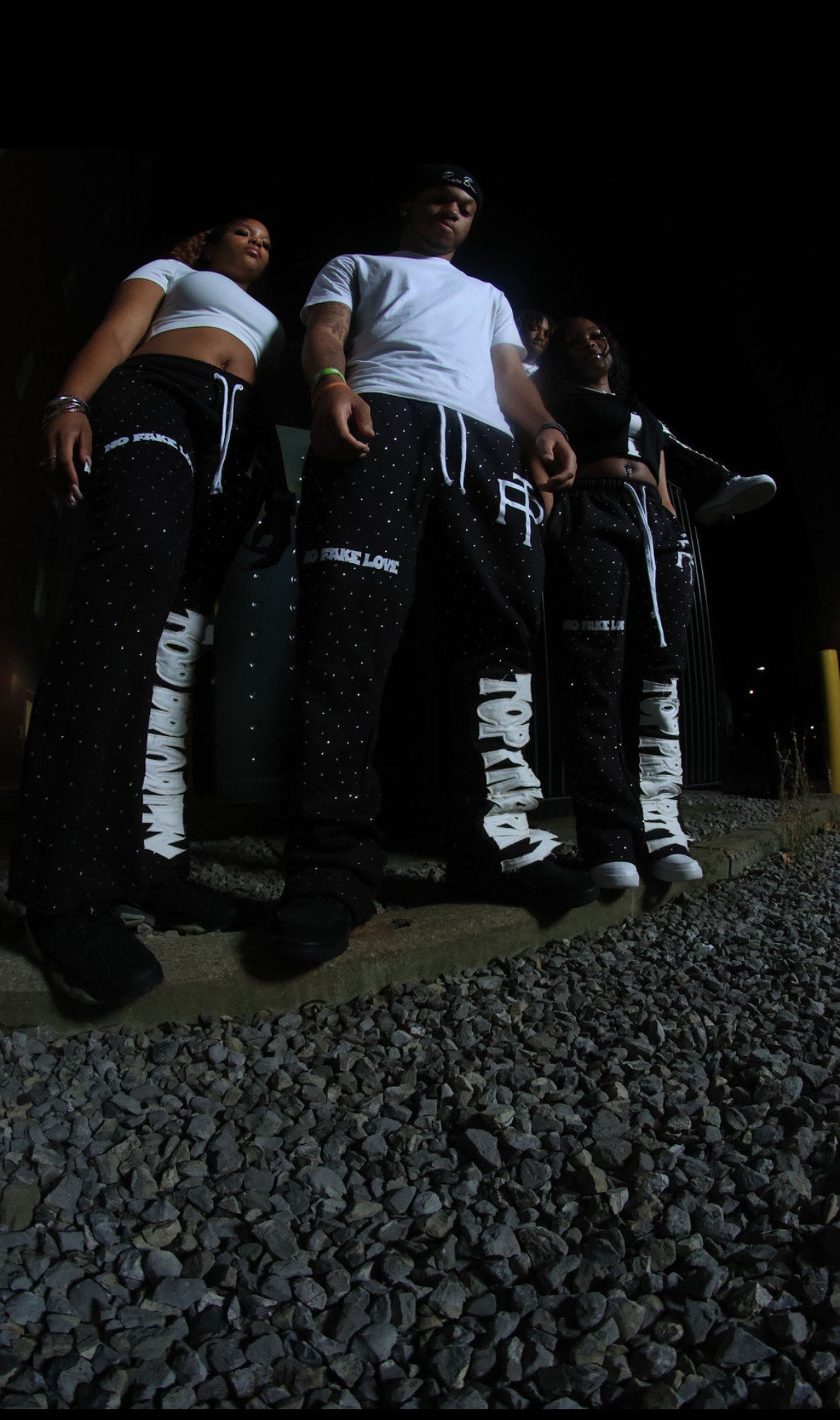 Rhinestone flared sweatpants